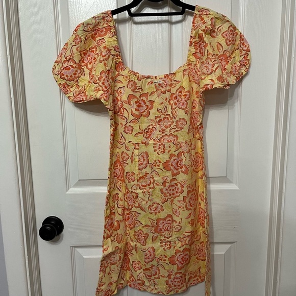 NWT Billabong x Wrangler Women's Mini Dress Yellow Orange Far & Away Floral med - Picture 8 of 9
